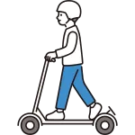 A Man Riding An Electric Kickboard Helmet SVG Icon